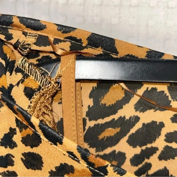 Time and Tru Dress Womens Plus Size XXL 20 Leopard Print Long Sleeve Peasant NEW - Picture 12 of 14